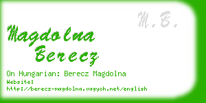 magdolna berecz business card